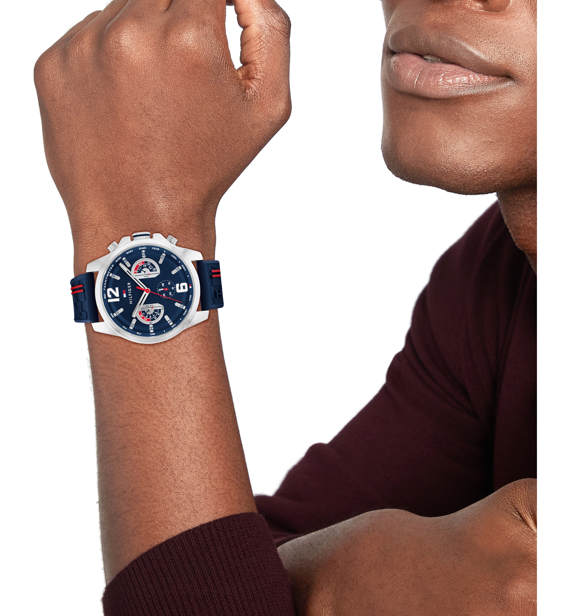 Tommy Hilfiger Men's Quartz Navy Silicone Watch 46mm - Navy
