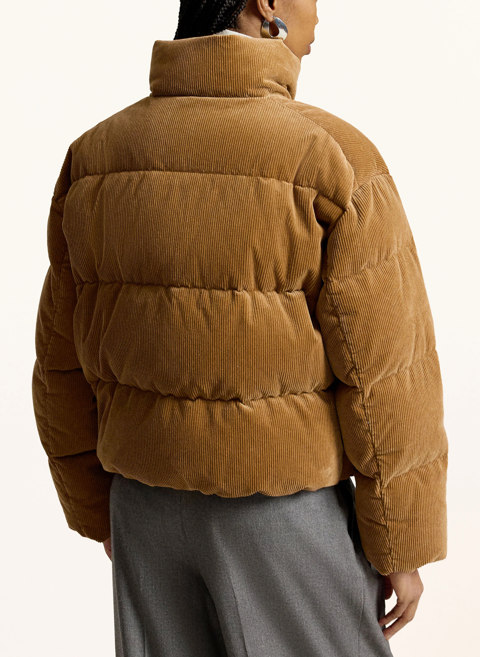 POLO RALPH LAUREN Daunenjacke aus Cord – HELLBRAUN
