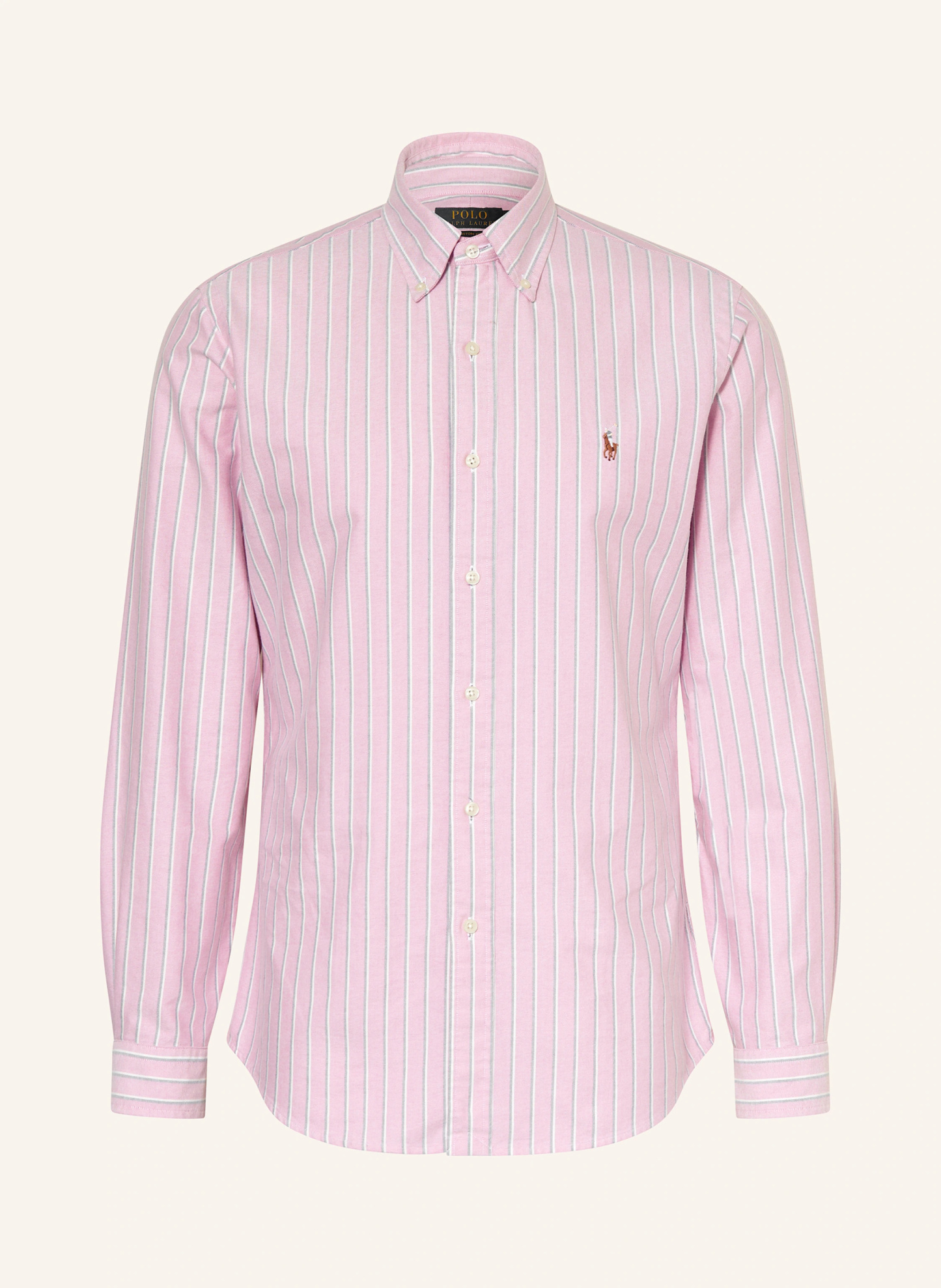 POLO RALPH LAUREN Oxfordhemd Custom Fit – PINK / WEISS / DUNKELBLAU