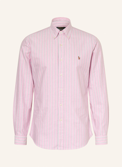 POLO RALPH LAUREN Oxfordhemd Custom Fit – PINK / WEISS / DUNKELBLAU
