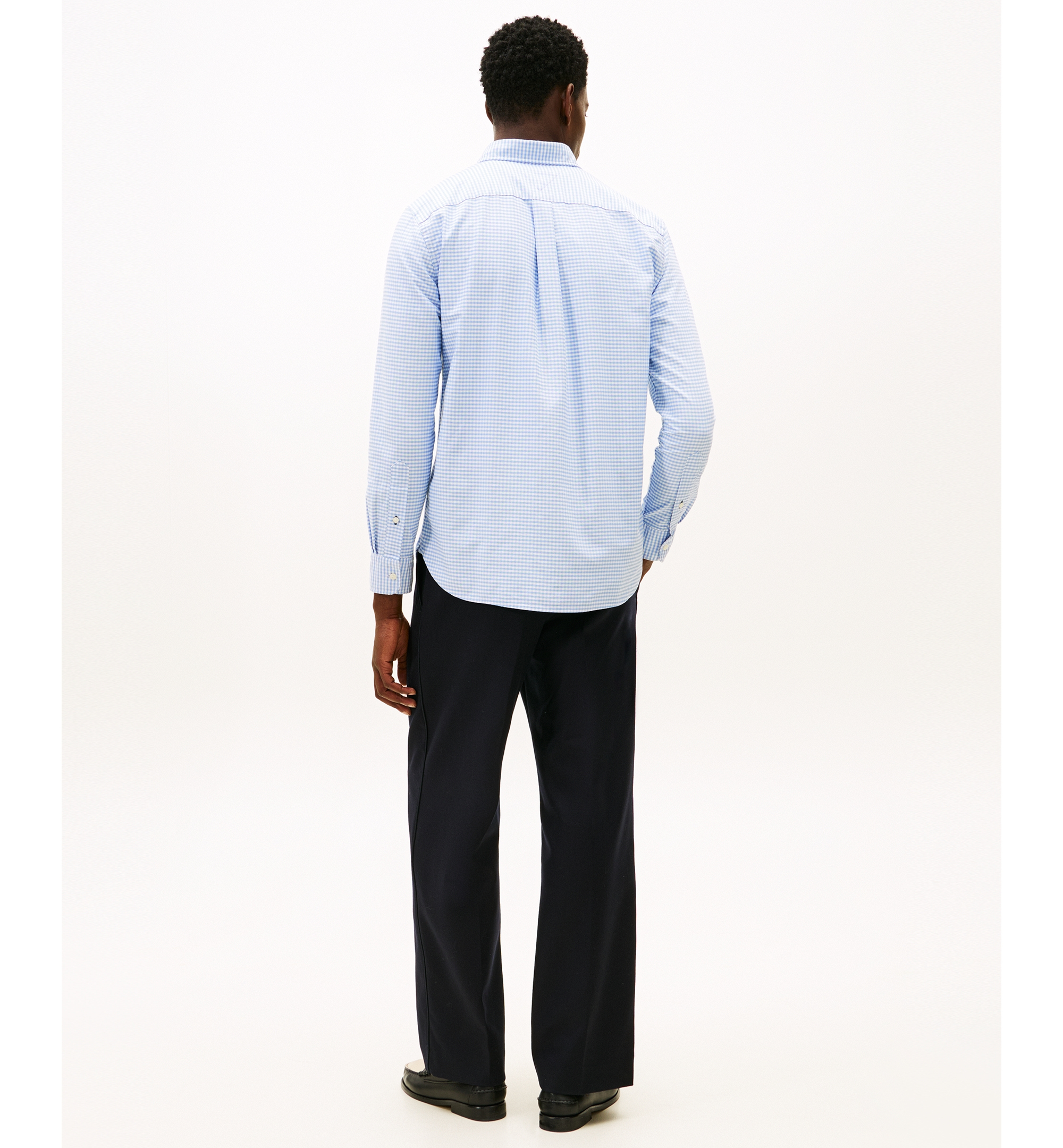 Tommy Hilfiger Men's Heritage Oxford Long-Sleeve Gingham Shirt - Cloudy Blue/Check