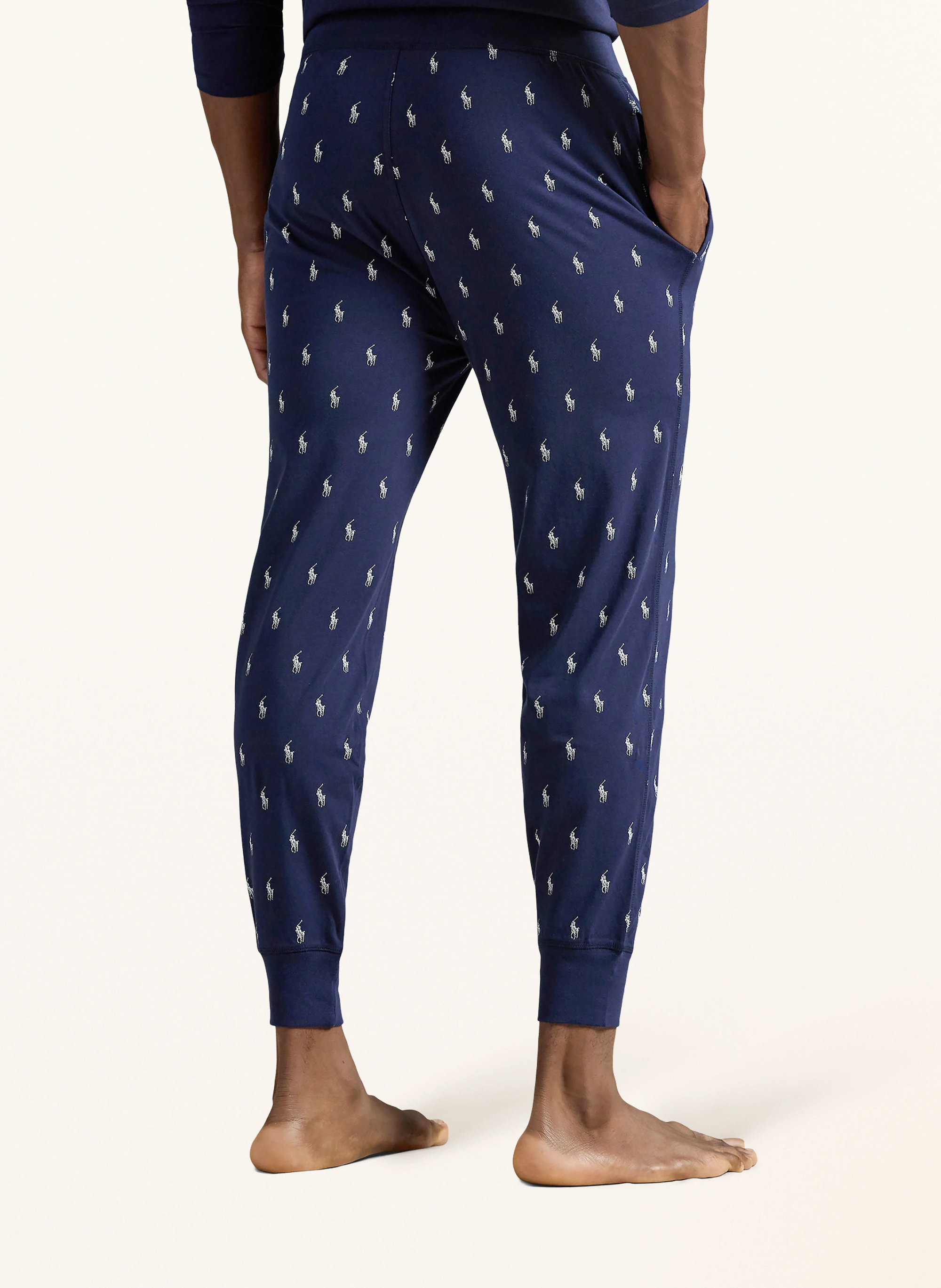 POLO RALPH LAUREN Lounge-Hose – DUNKELBLAU / WEISS