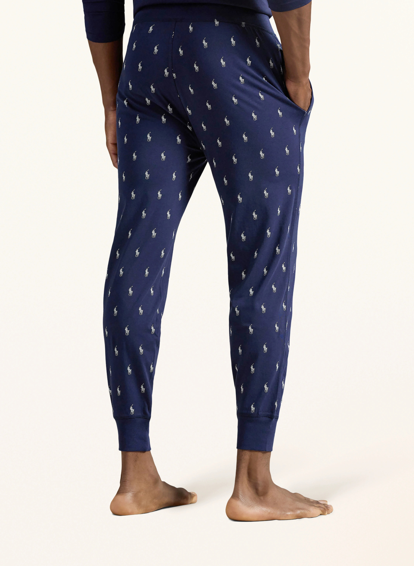 POLO RALPH LAUREN Lounge-Hose – DUNKELBLAU / WEISS