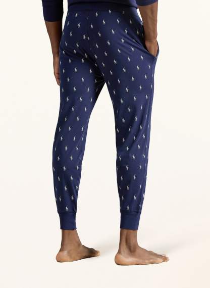 POLO RALPH LAUREN Lounge-Hose – DUNKELBLAU / WEISS