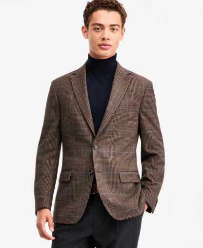 Tommy Hilfiger Men's Modern-Fit Patterned Sport Coat - Brown