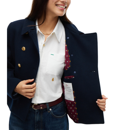 Tommy Hilfiger Women's American Icons Double-Breasted Wool-Blend Peacoat, Macy's Exclusive - Dark Blue