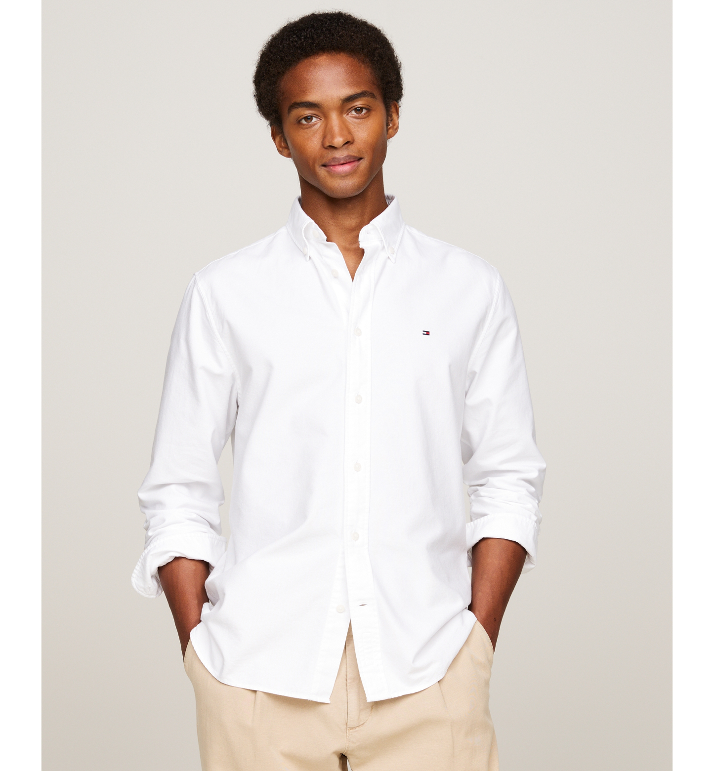 Tommy Hilfiger Men's Heritage Regular-Fit Oxford Shirt - Optic White