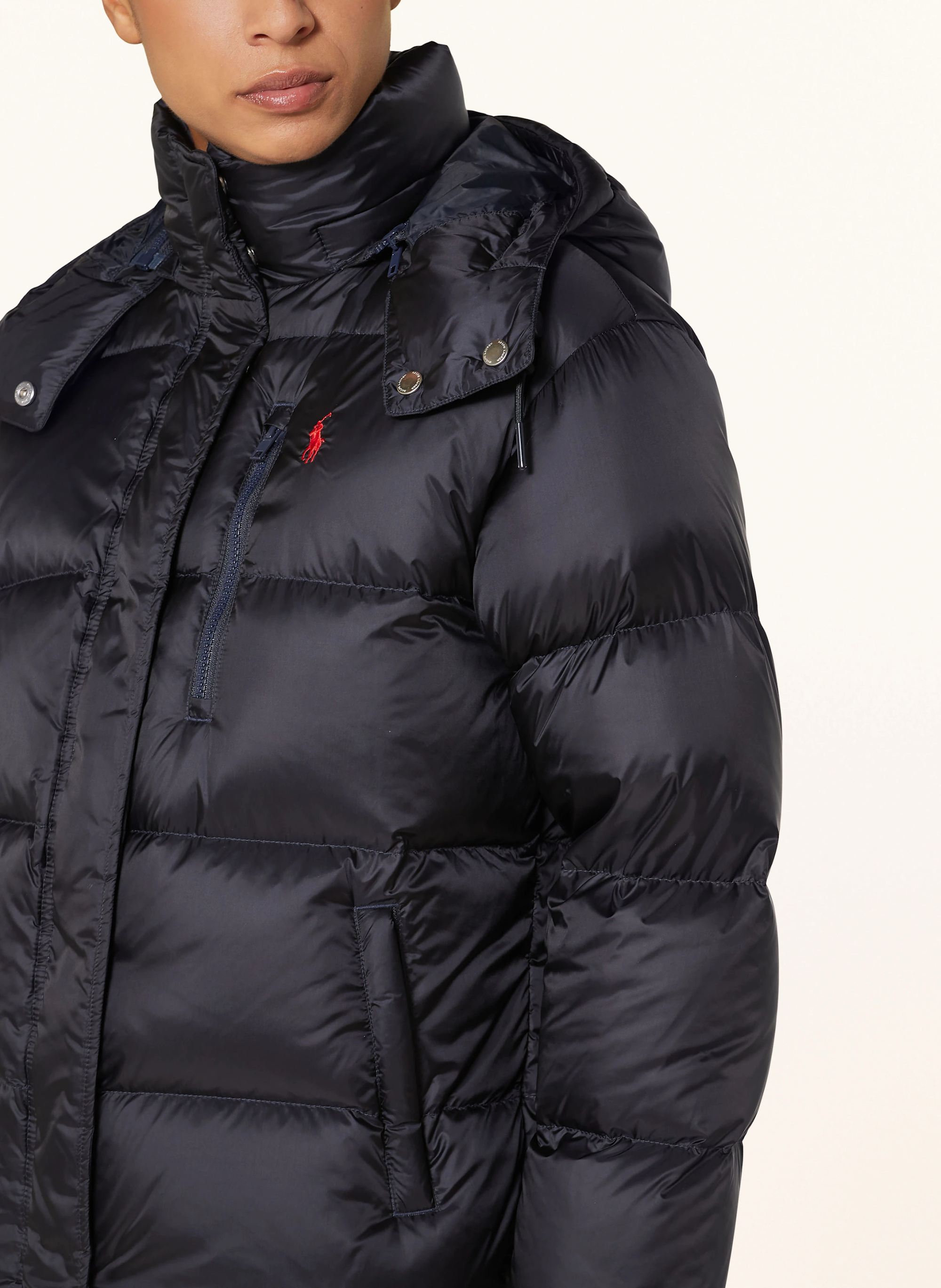 POLO RALPH LAUREN Daunenjacke mit abnehmbarer Kapuze – DUNKELBLAU