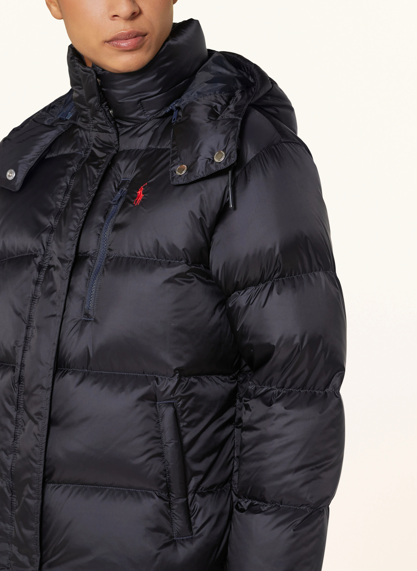 POLO RALPH LAUREN Daunenjacke mit abnehmbarer Kapuze – DUNKELBLAU