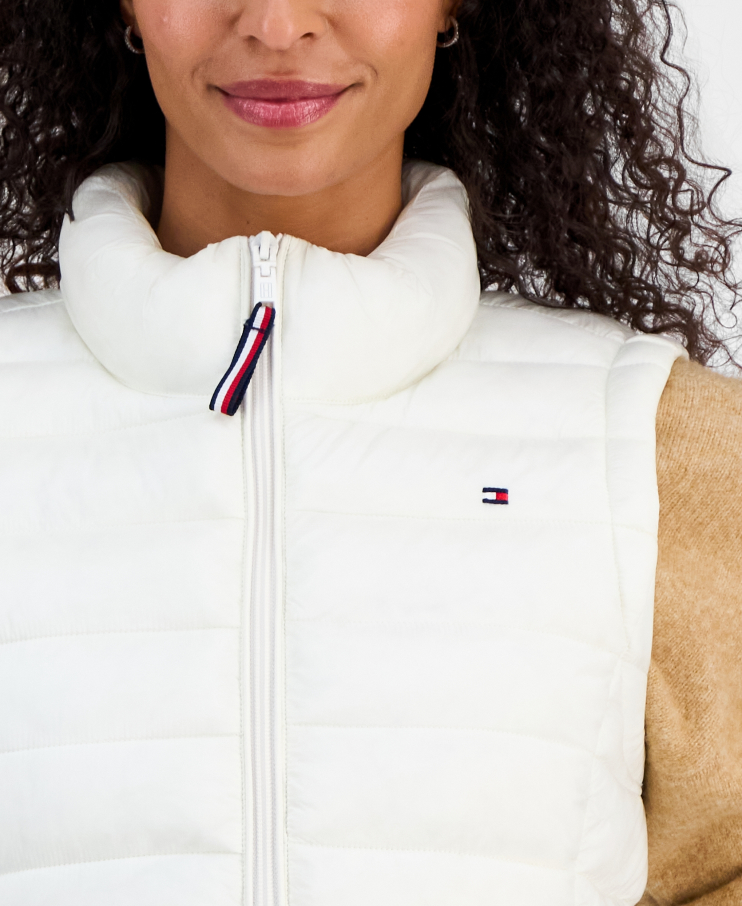 Tommy Hilfiger Women's Zip-Front Puffer Vest - Ecru
