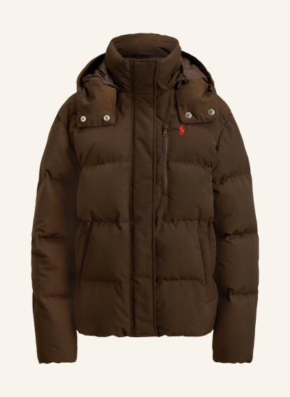 POLO RALPH LAUREN Daunenjacke mit abnehmbarer Kapuze – DUNKELBRAUN