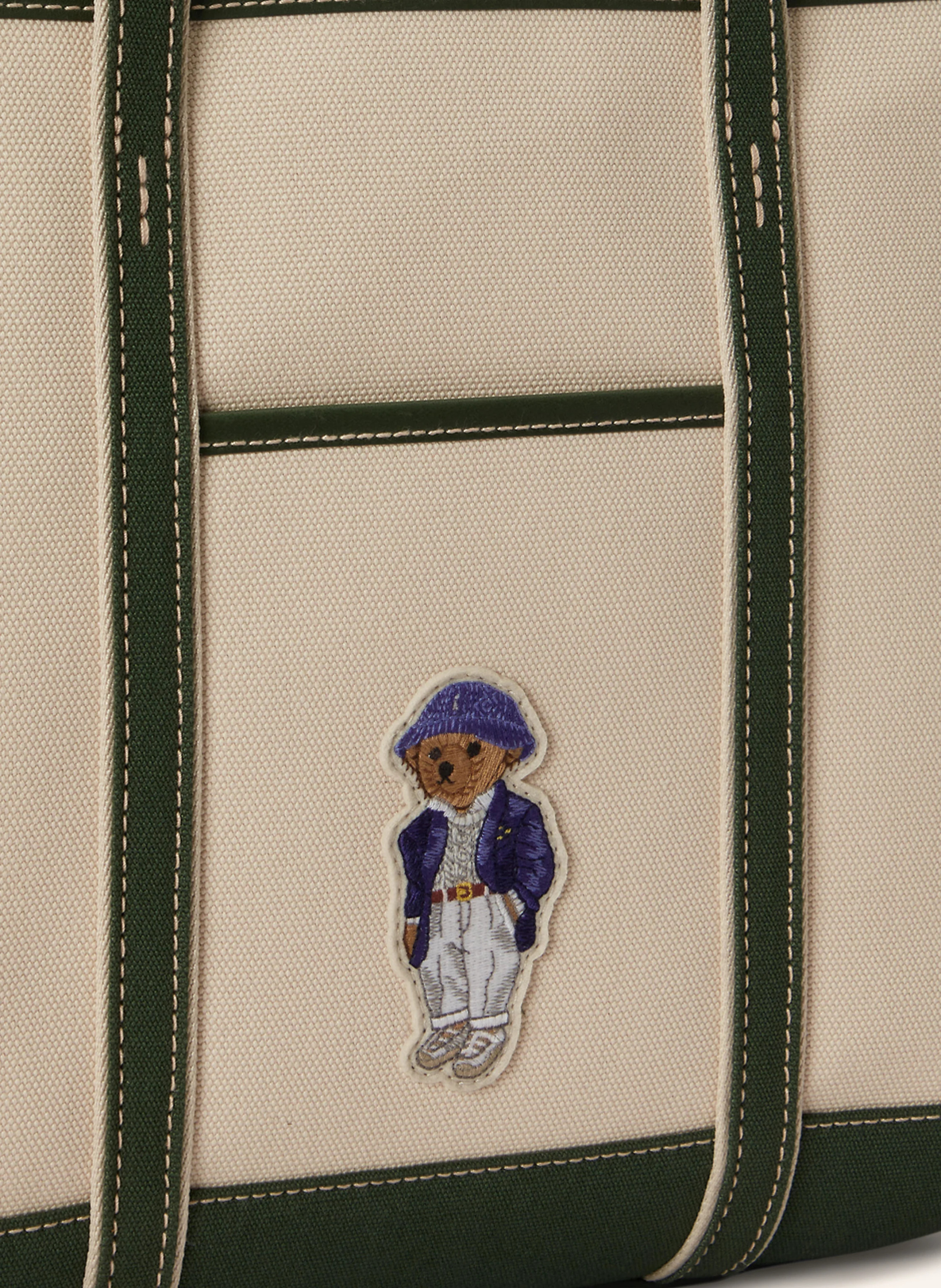 POLO RALPH LAUREN Shopper – CREME / DUNKELGRÜN