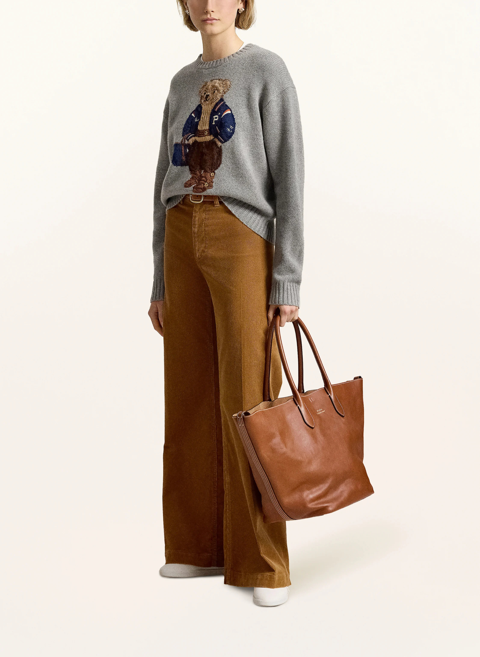 POLO RALPH LAUREN Pullover – GRAU / HELLBRAUN / DUNKELBLAU