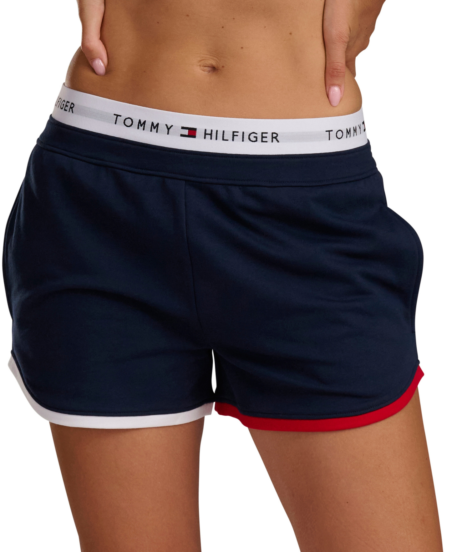 Tommy Hilfiger Women's Mid-Rise French Terry Boxer Shorts, 3" Inseam - Sky Captain