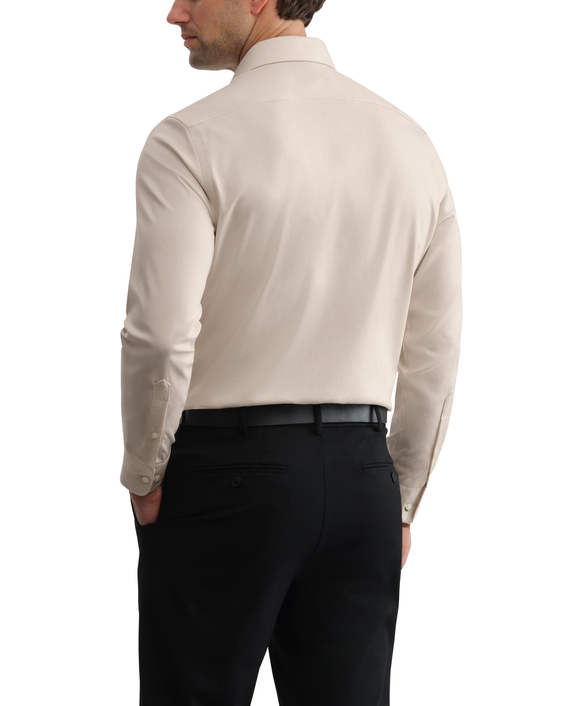 Tommy Hilfiger Men's TH Flex Twill Slim-Fit Dress Shirt - Khaki