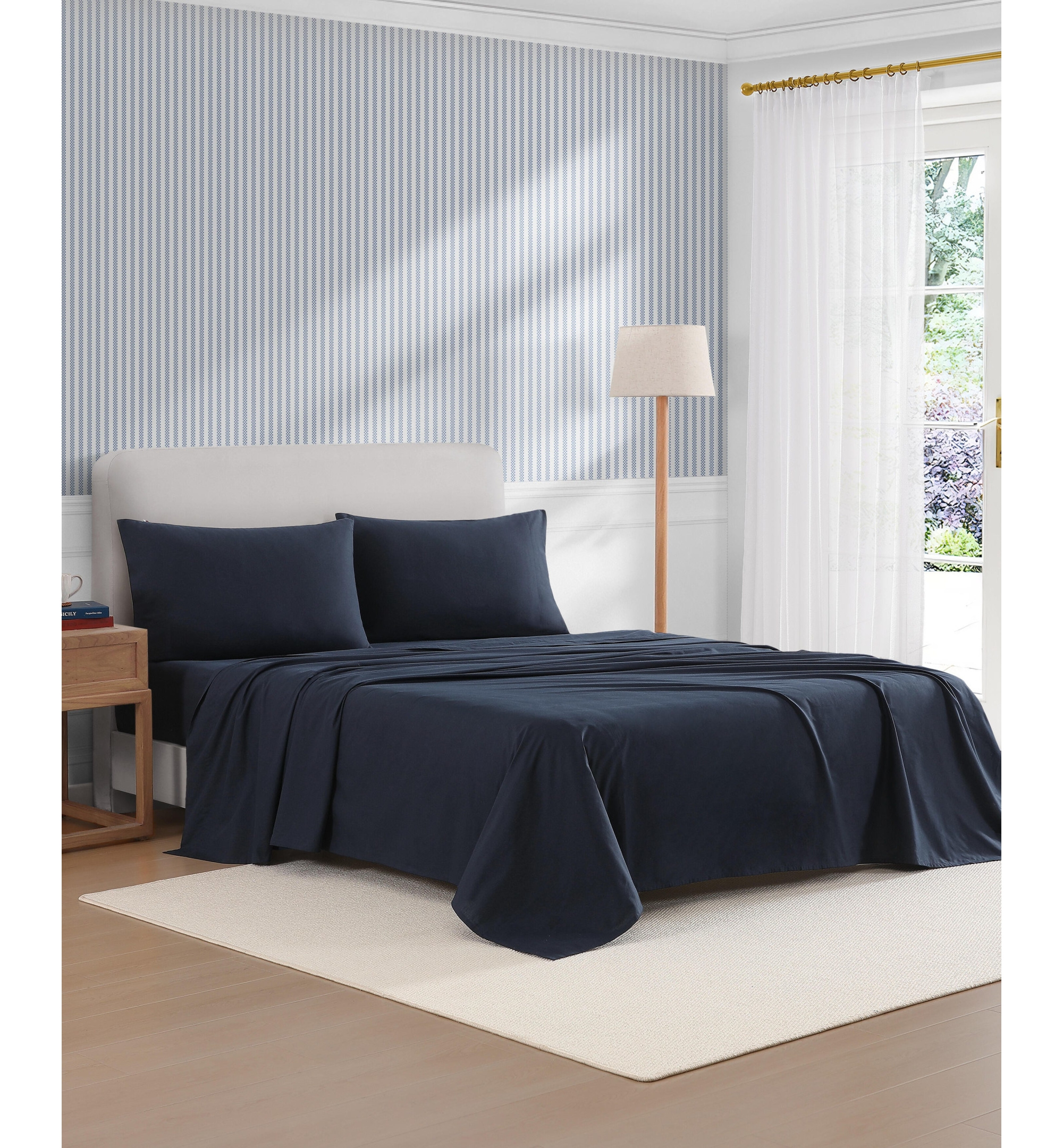 Tommy Hilfiger Performance Cooling Solid Sheet Set - Core Navy