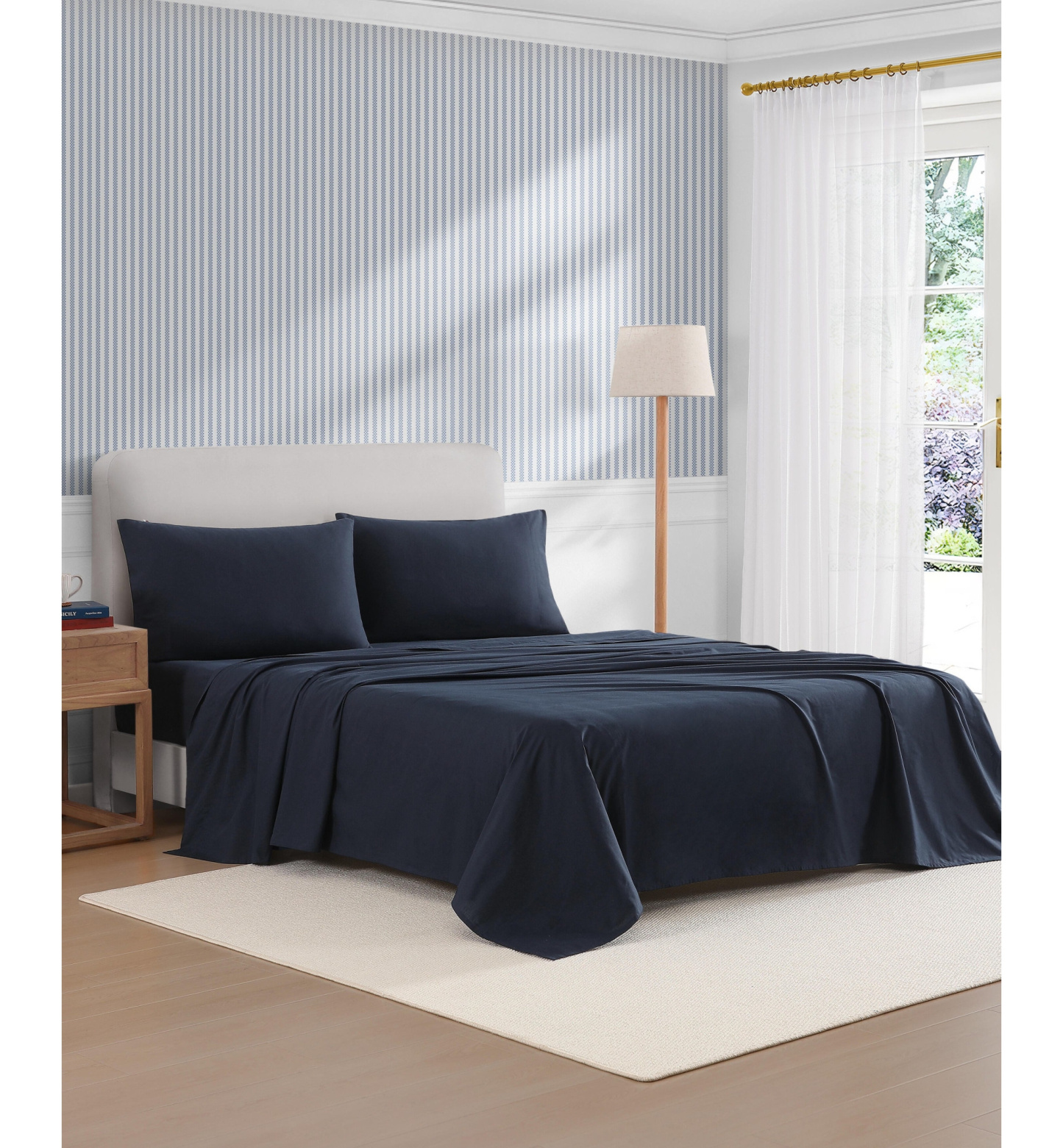 Tommy Hilfiger Performance Cooling Solid Sheet Set - Core Navy