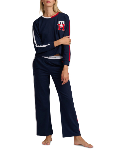 Tommy Hilfiger Women's Long-Sleeve Wide-Leg Pullover and Long Pants, 2-Piece Set - Sky Captain