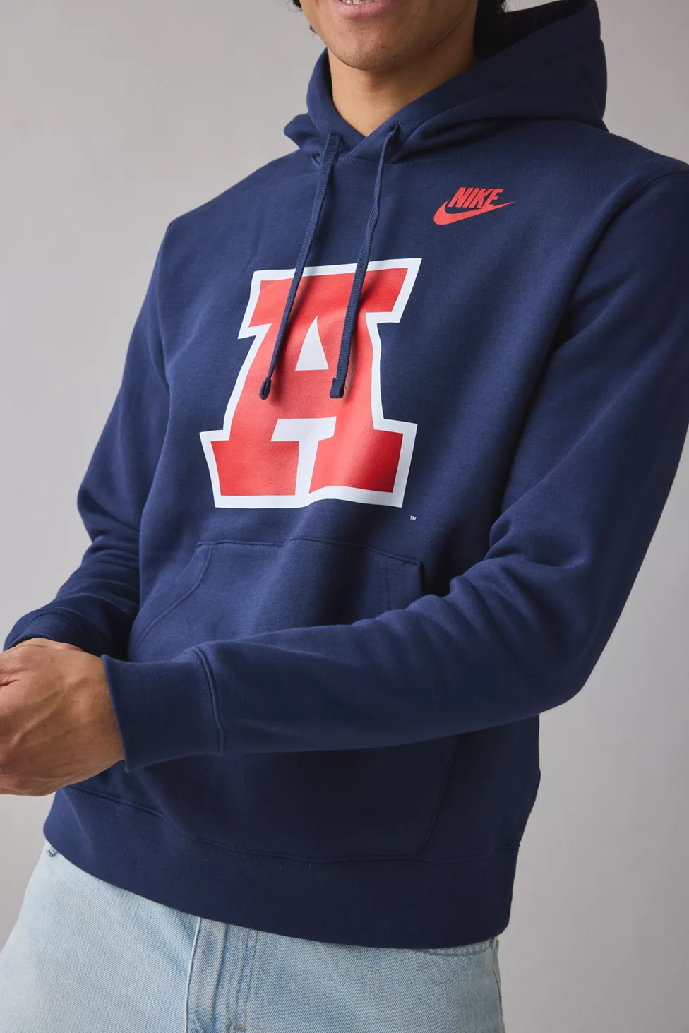 Fanatics Arizona Wildcats Team Logo Graphic Nike Legacy Club Fleece Hoodie Sweatshirt - Navy