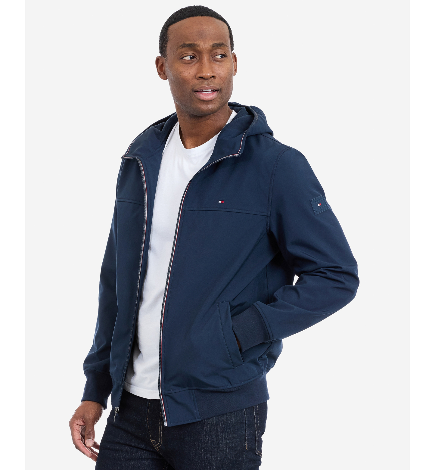 Tommy Hilfiger Men's Hooded Softshell Jacket - Midnight Blue