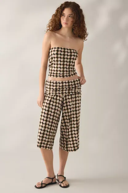 Out From Under Poolside Cool Jersey Knit Capri 2-Piece Set - Washed Black