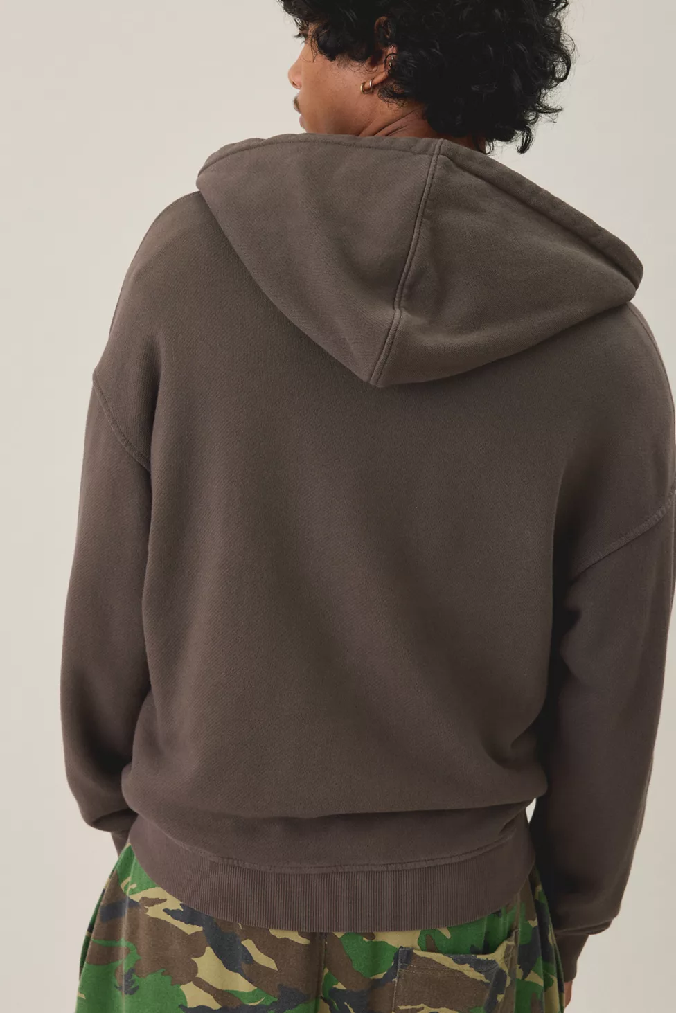 Standard Cloth Pregame Zip-Up Hoodie Sweatshirt - Chocolate Brown Wash
