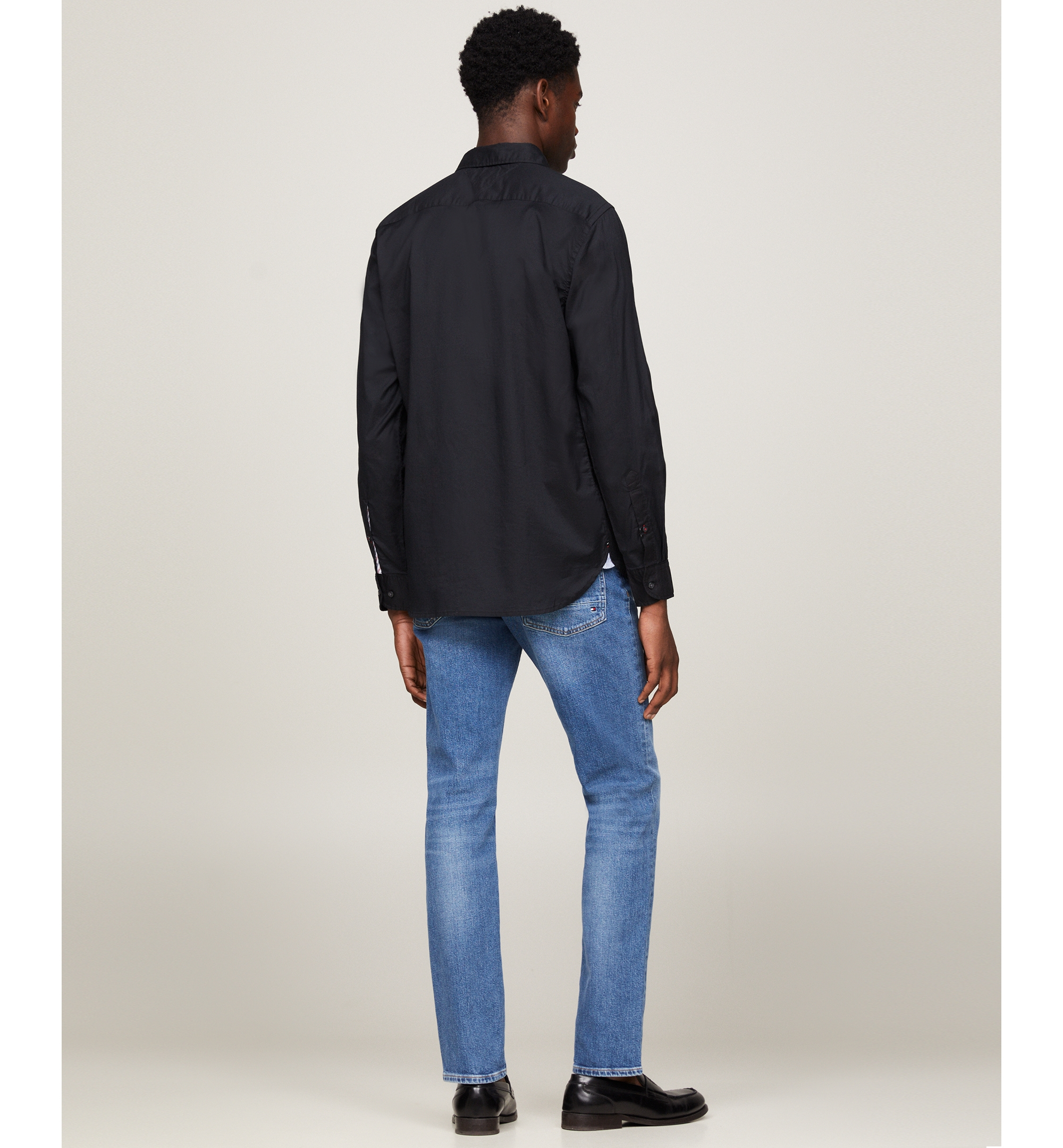 Tommy Hilfiger Men's Regular-Fit Stretch Poplin Button-Down Shirt - Black