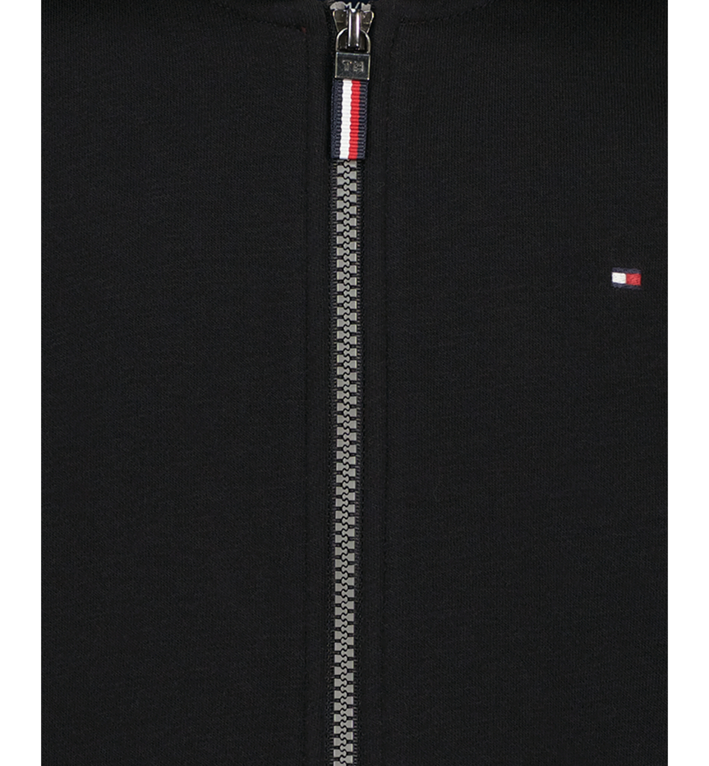 Tommy Hilfiger Boys' 8-20 Signature Full Zip Kangaroo-Pocket Cotton-Polyester Blend Zip Hoodie - Black