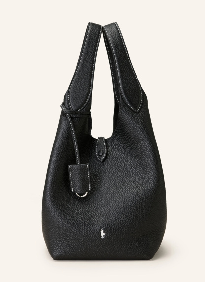 POLO RALPH LAUREN Shopper SHINY DRUM PEBBLE – SCHWARZ