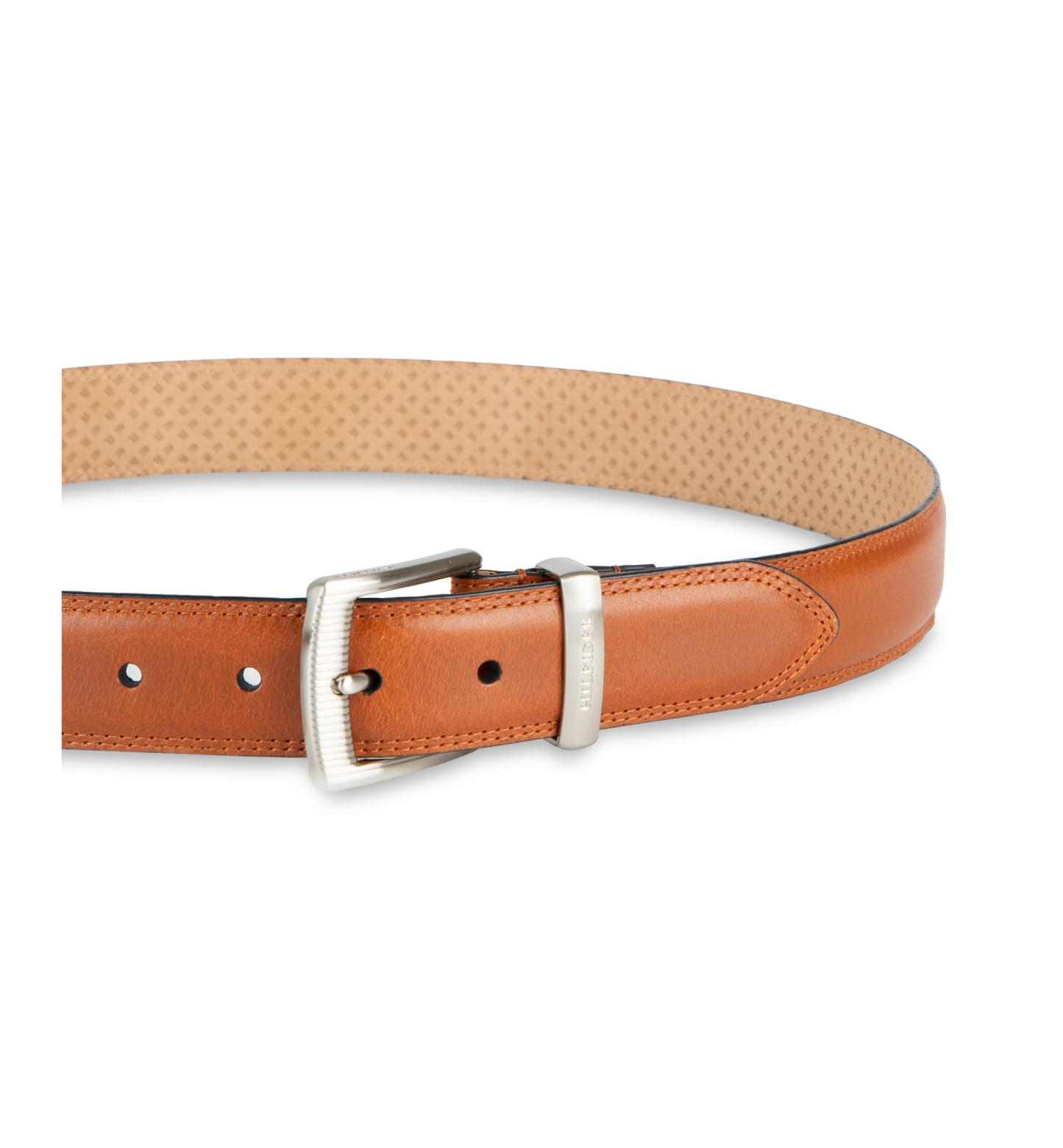 35MM Tommy Hilfiger Men's Harness Buckle Silver-Tone finish Belt - Tan