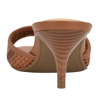 Tommy Hilfiger Women's Claihre Woven Kitten Heel Sandal - Cognac
