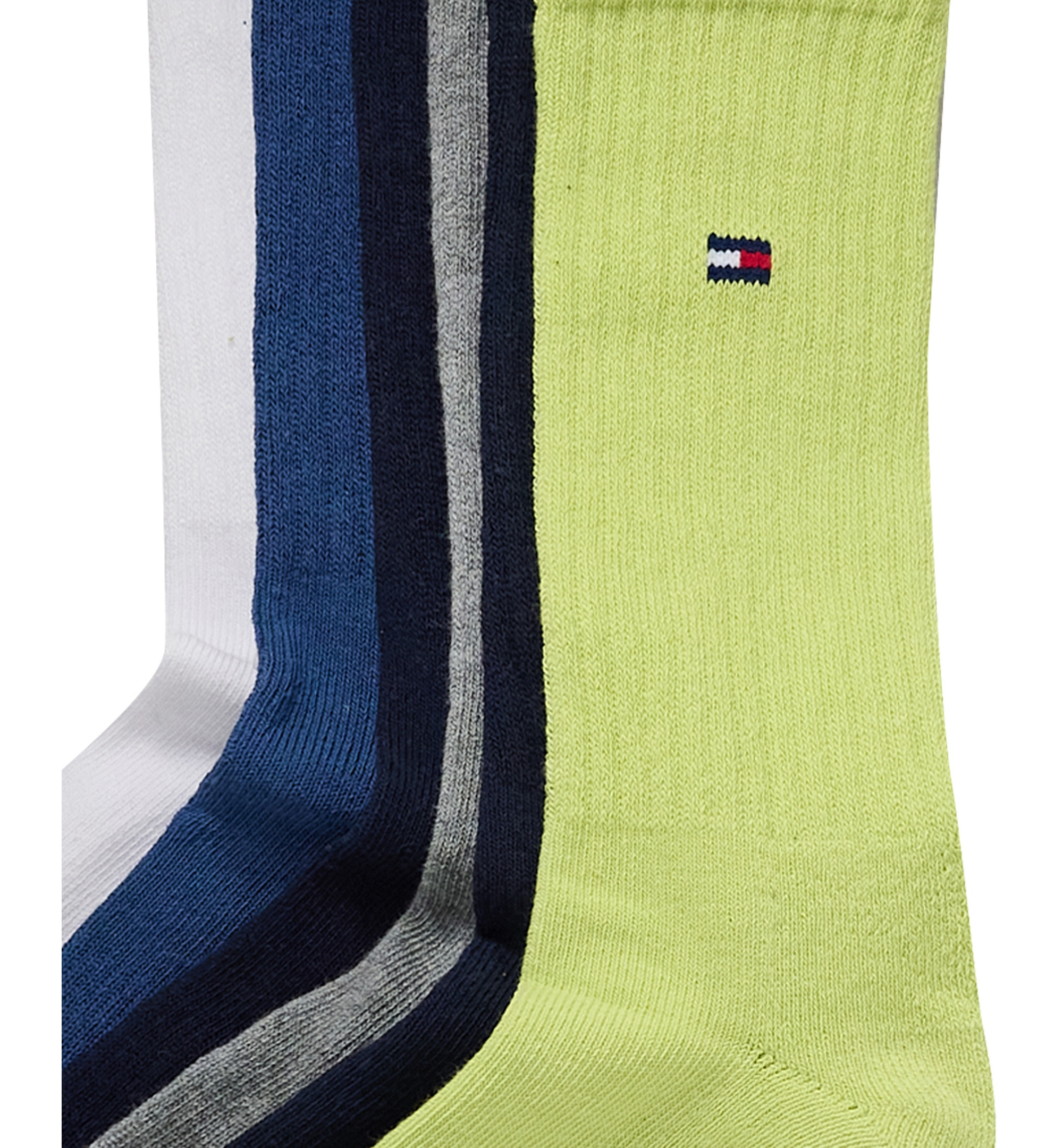 Tommy Hilfiger Men's Cushion Sole Sports Crew Socks, 6-Pack - Navy/Green/Black/Gray
