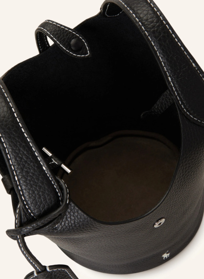 POLO RALPH LAUREN Beuteltasche PEBBLE-PLY – SCHWARZ / SILBER