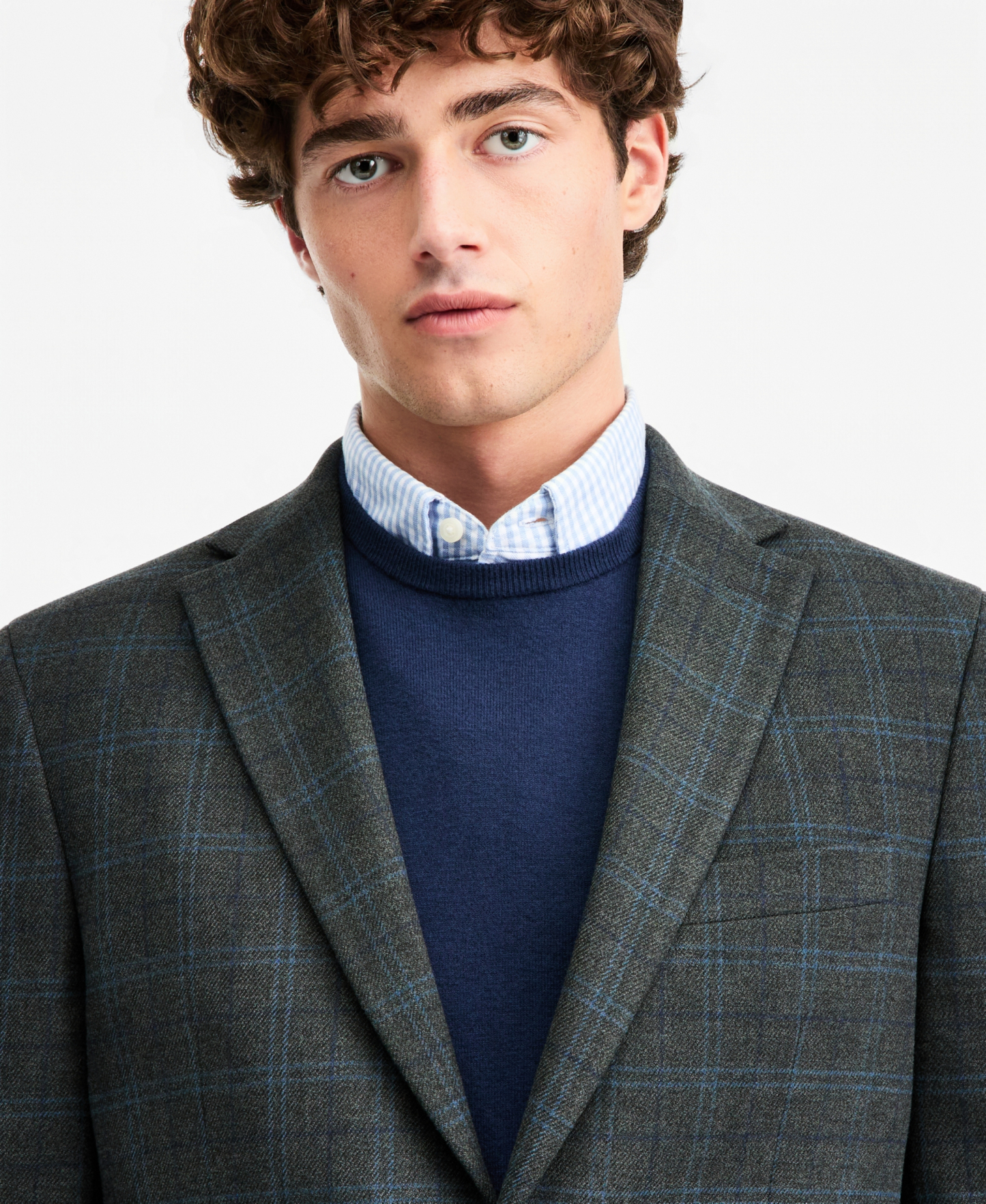 Tommy Hilfiger Men's Modern-Fit Patterned Sport Coat - Green Blue