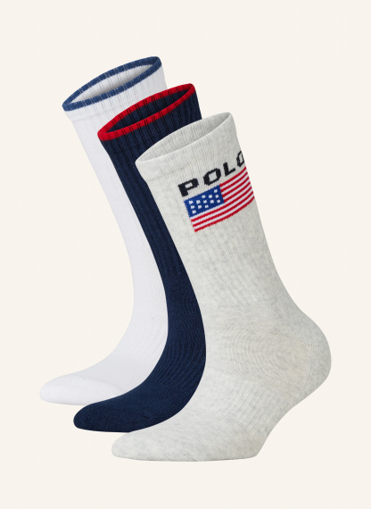POLO RALPH LAUREN 3er-Pack Socken – 001 WHITE, NAVY, GREY