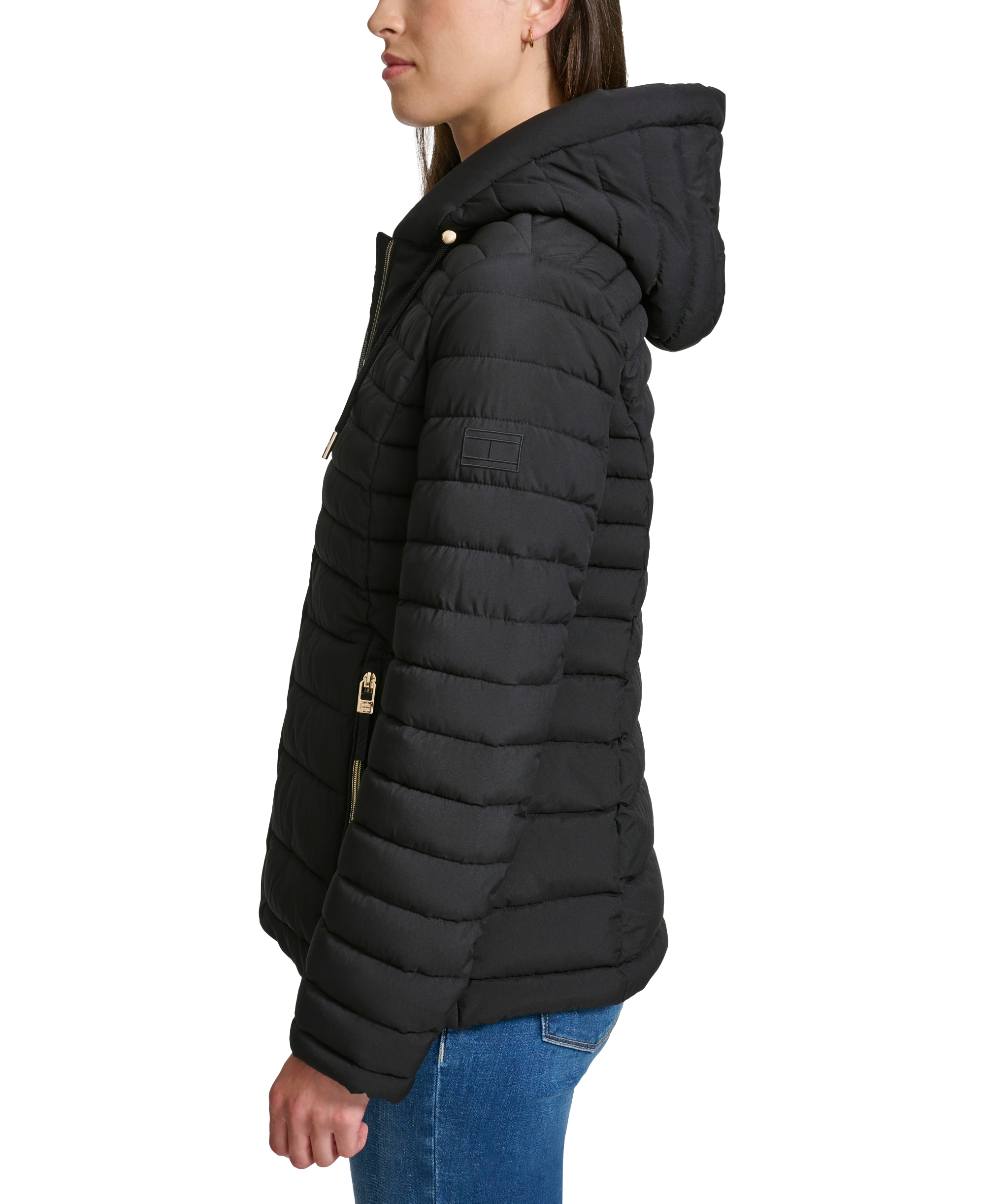 Tommy Hilfiger Women's Hooded Packable Puffer Coat - Black