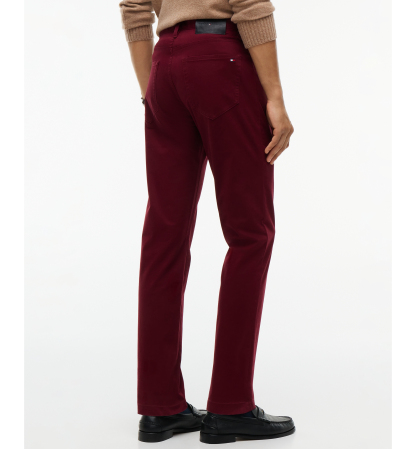 Tommy Hilfiger Men's Denton Straight-Fit Five-Pocket Stretch Twill Pants - Burgundy