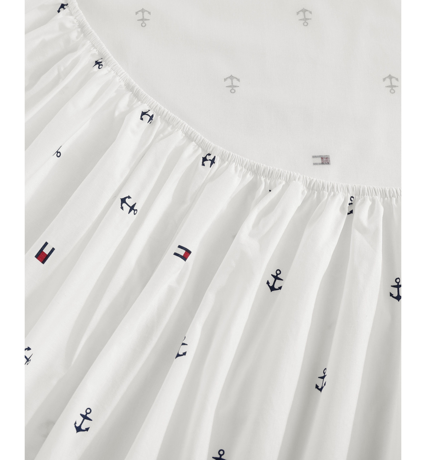 Tommy Hilfiger Printed 200-Thread Count Cotton Percale Sheet Set - Anchor, Flag Dark Blue