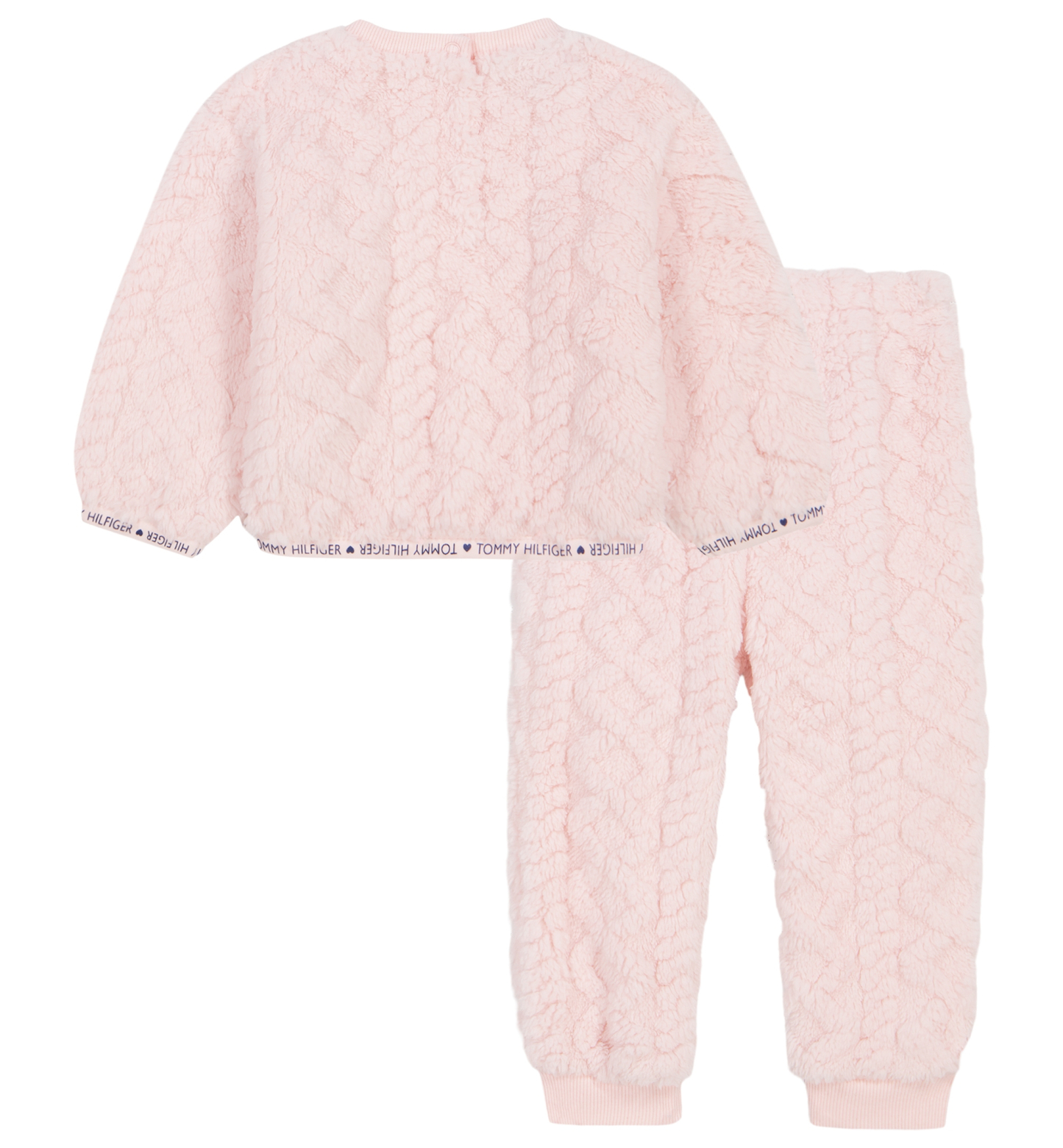 Tommy Hilfiger Baby Girls' Long-Sleeve Sherpa Top and Pants, 2-Piece Set - Light Pink