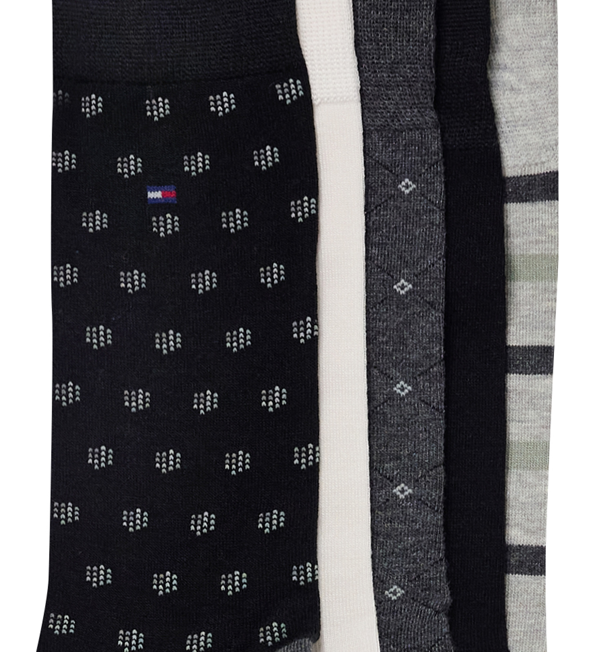 Tommy Hilfiger Men's Dress Crew Socks, 5-Pack - Black/Gray/Beige/Cream