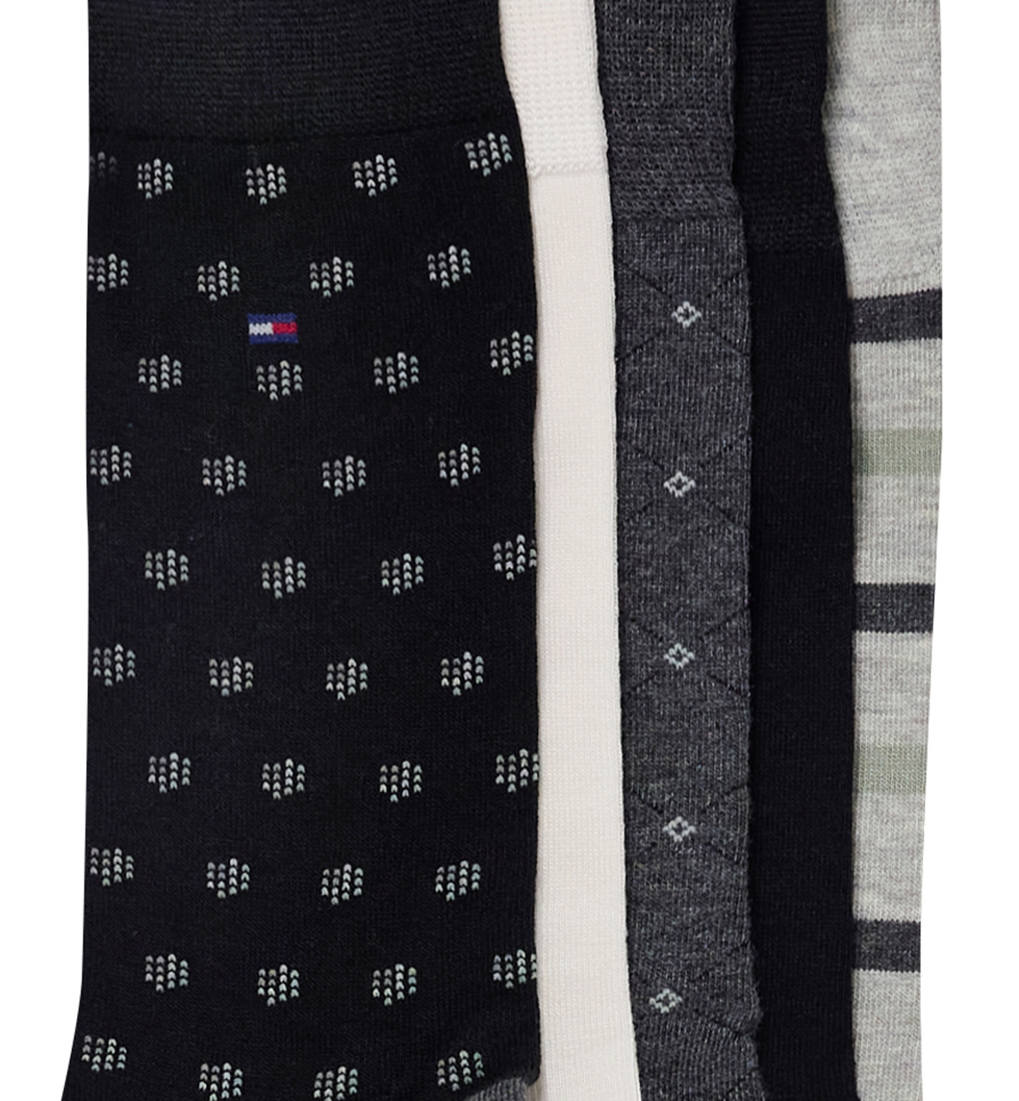 Tommy Hilfiger Men's Dress Crew Socks, 5-Pack - Black/Gray/Beige/Cream