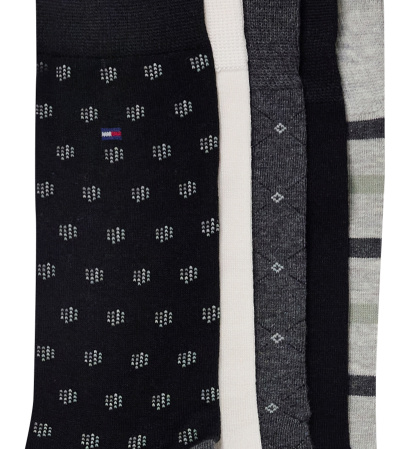 Tommy Hilfiger Men's Dress Crew Socks, 5-Pack - Black/Gray/Beige/Cream
