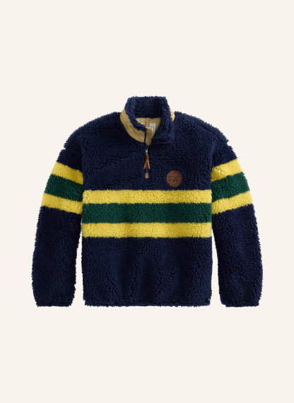 POLO RALPH LAUREN Teddyfell-Troyer – DUNKELBLAU / GELB / GRÜN