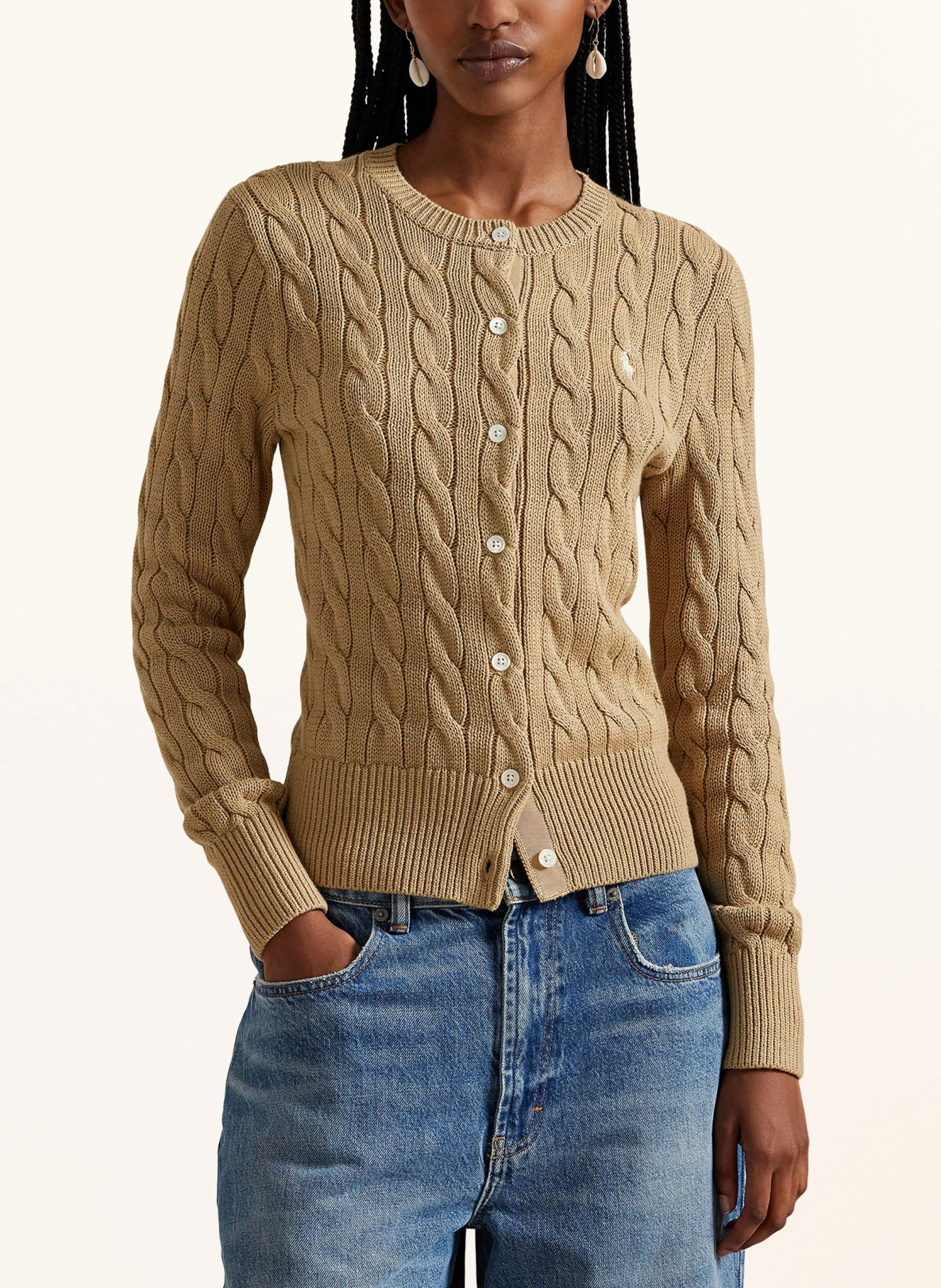 POLO RALPH LAUREN Strickjacke – CAMEL