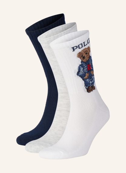 POLO RALPH LAUREN 3er-Pack Socken – DUNKELBLAU / CREME / WEISS