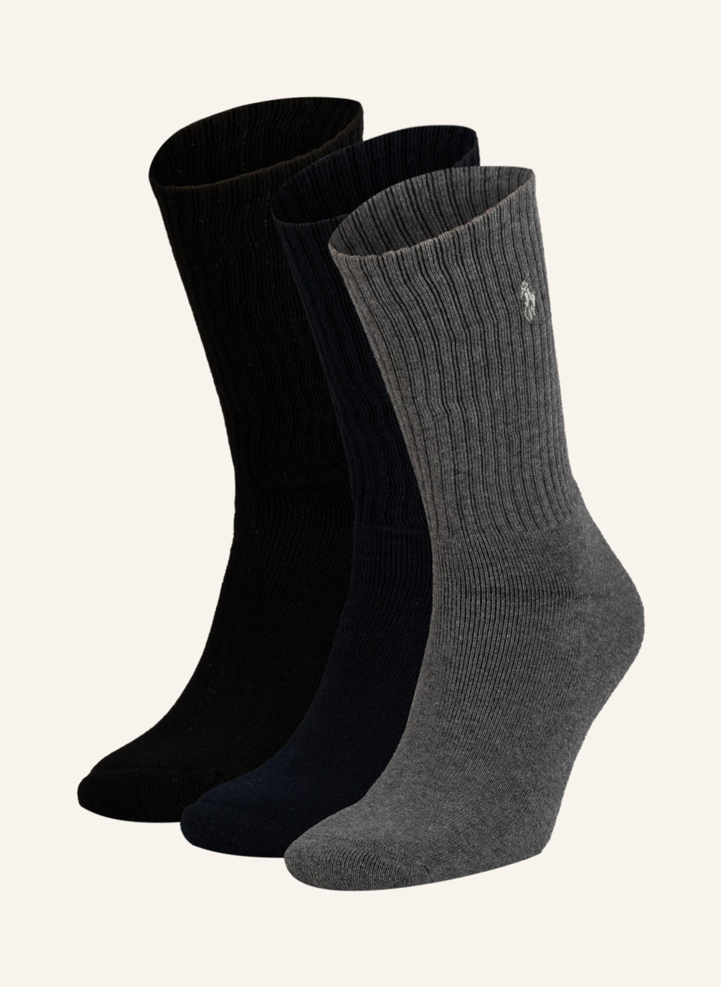 POLO RALPH LAUREN 3er-Pack Strümpfe – 001 ASST NAVY/CHARCOAL HTHR/BLACK