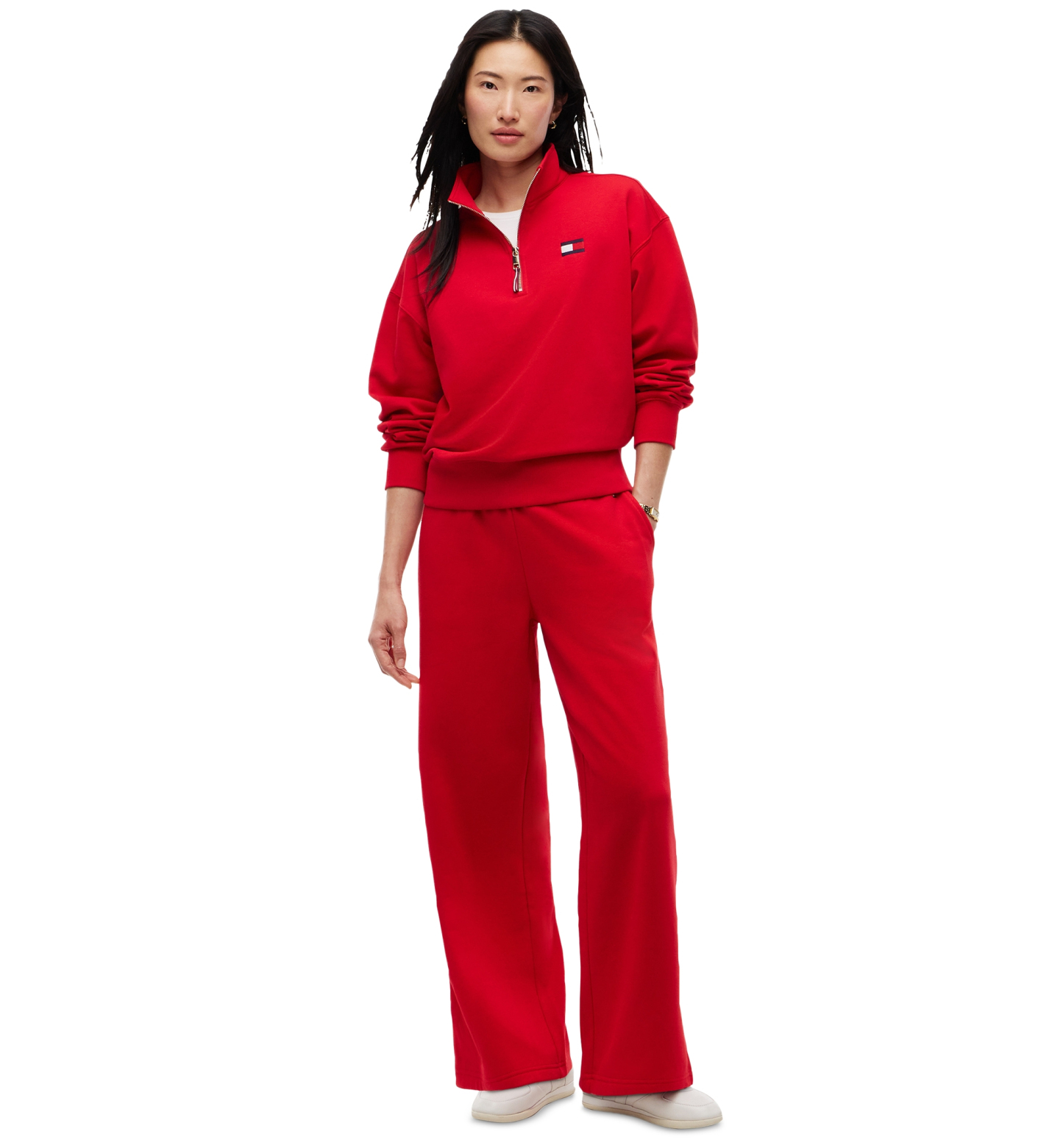 Tommy Hilfiger Women's Marina Straight-Leg Mid-Rise Drawstring Sweatpants - Red