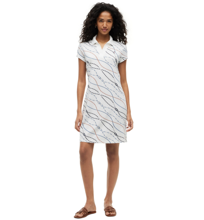 Tommy Hilfiger Women's Cotton-Blend Short-Sleeve Polo Dress - Multi Color Rope