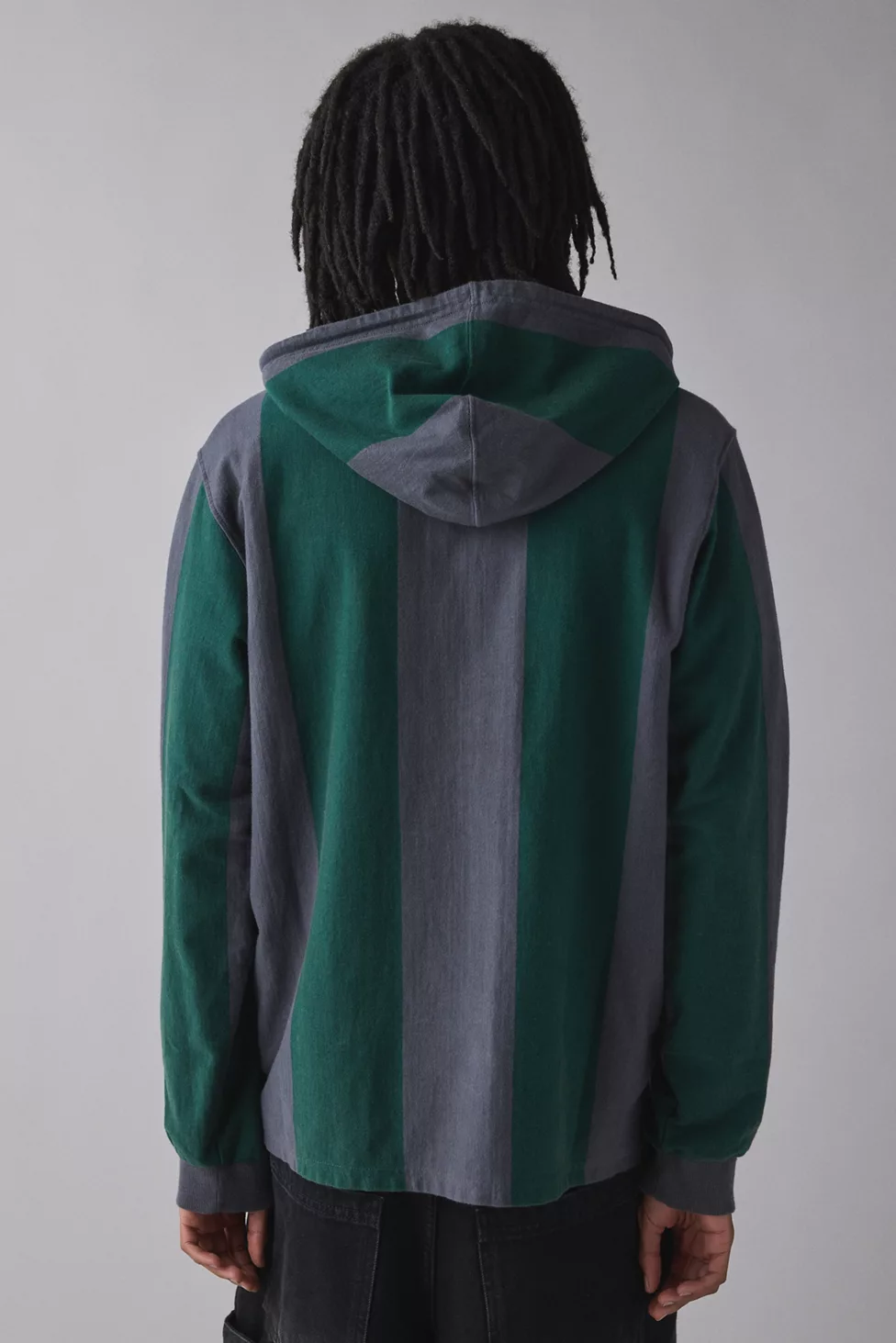 iets frans… Football Hoodie Sweatshirt - Black + Green Stripe
