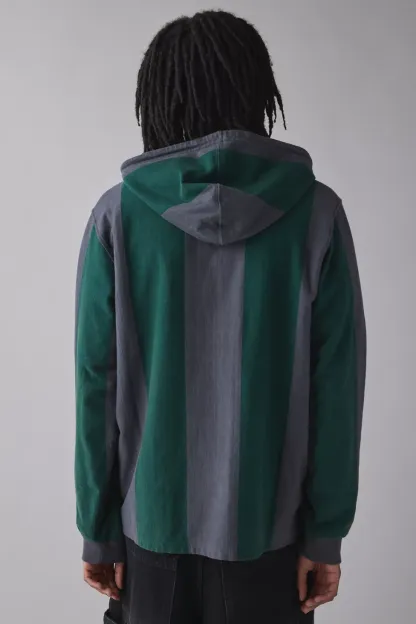 iets frans… Football Hoodie Sweatshirt - Black + Green Stripe